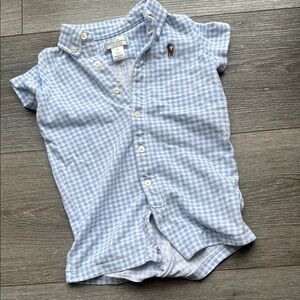 Polo by Ralph Lauren Kids Blue Checkered Romper